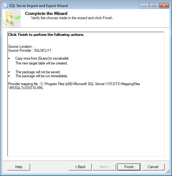 Click Finish Wizard.