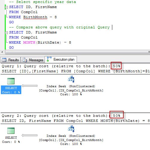 Execution plan in SQL Server Management Studio.