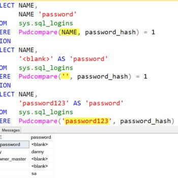 SQL query window.