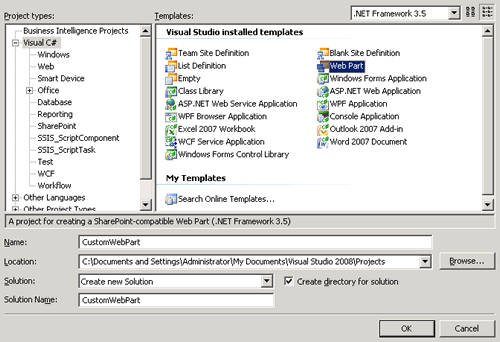 Creating custom web part.