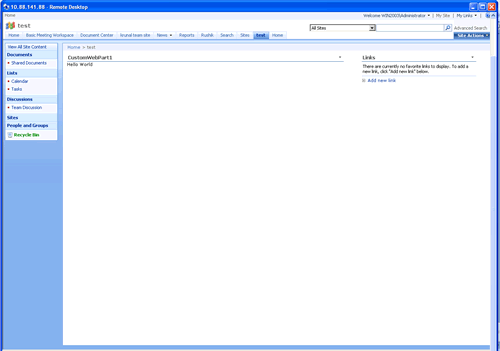 Custom WebPart page.