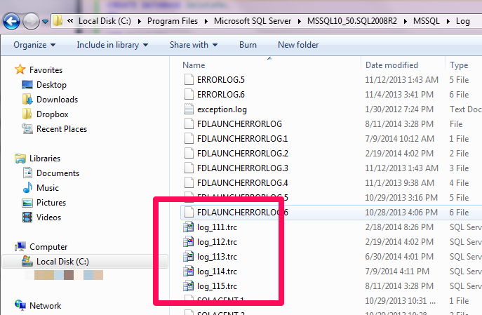 SQL Server Error Log Viewer.