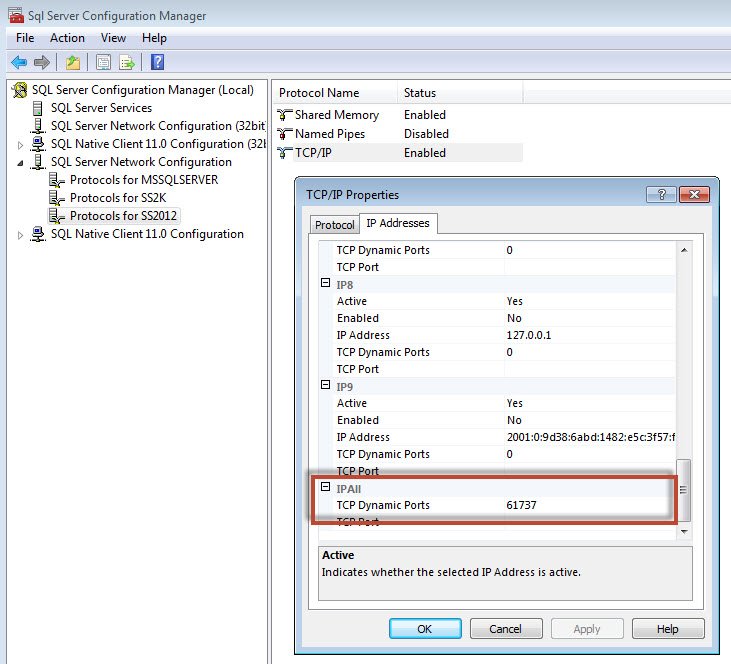 TCP/IP Dynamic Ports dialog box.