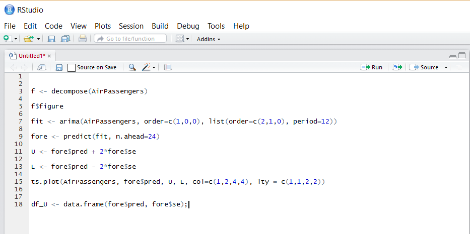 RStudio source code window showing R script.