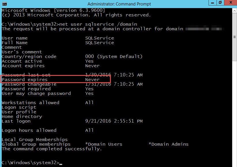 SQL Server login expiration.