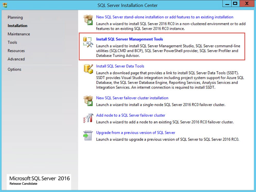 SQL Server Installation Center.