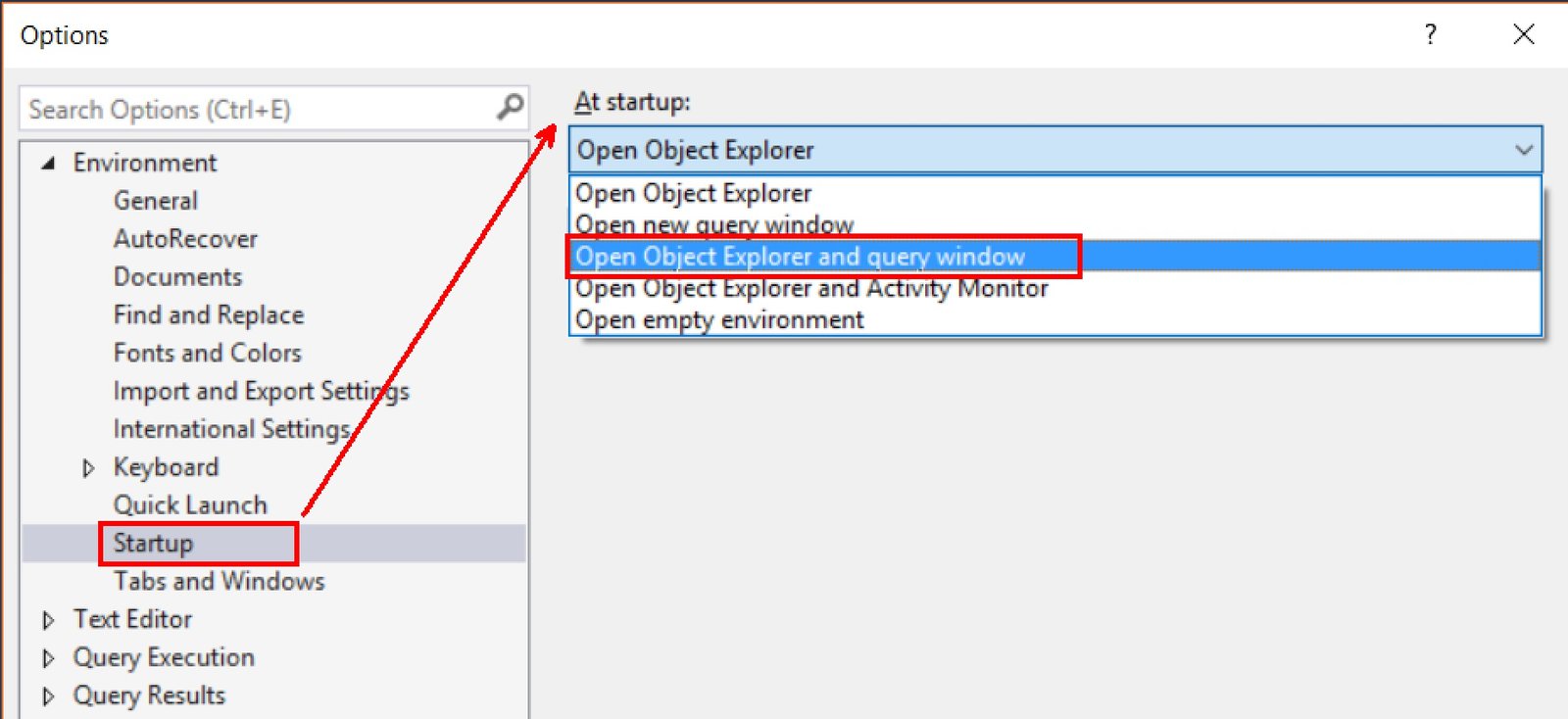 Open Object Explorer.