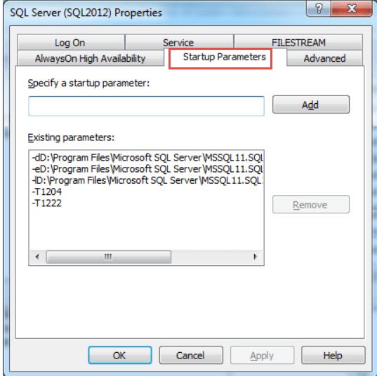 SQL Server Startup Parameters.