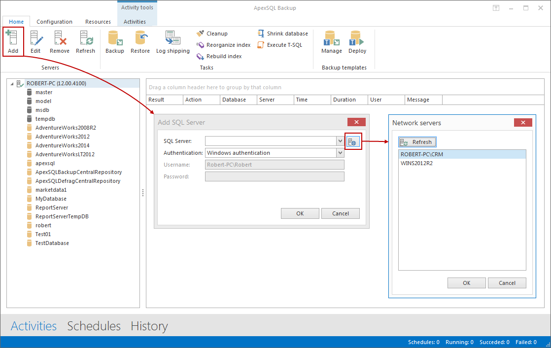 Refresh dialog box in SQL Server Management Studio.