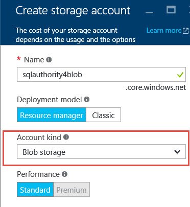 Storage account creation.