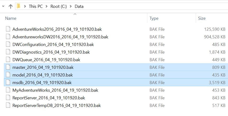 Backup Tool Window.