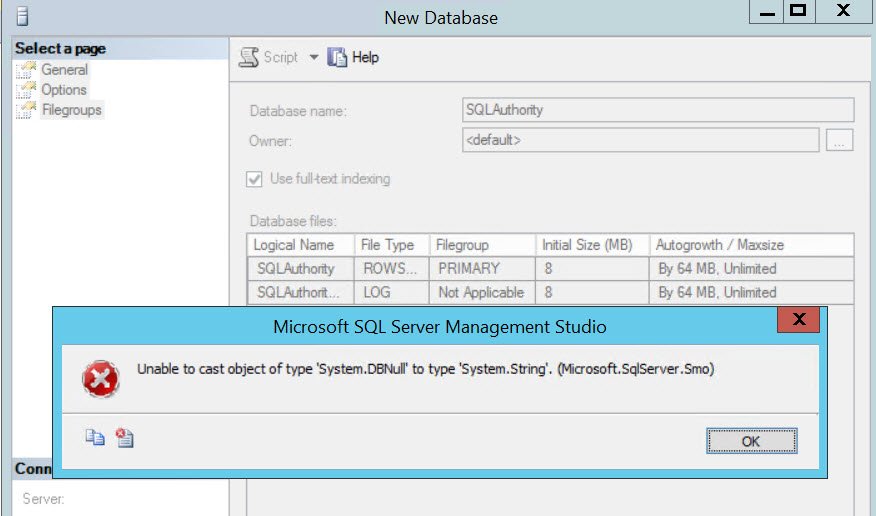 Unable to cast object dialog.