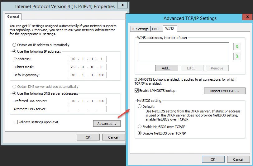 Advanced TCP/IPv4 Settings.
