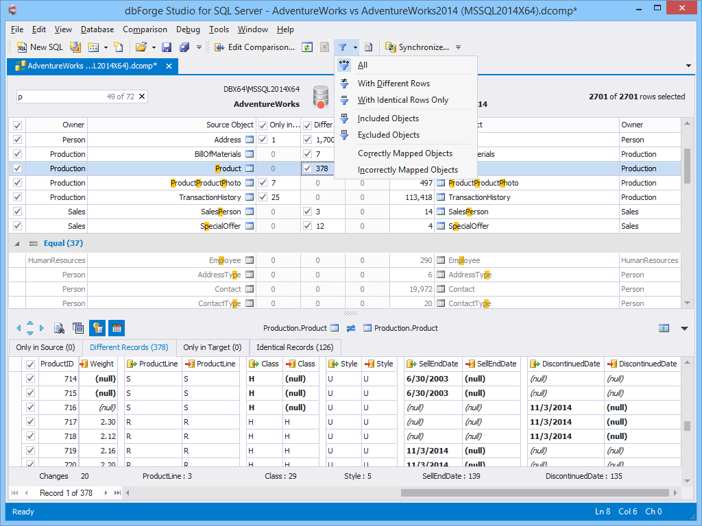 SQL Server AdventureWorks Database.