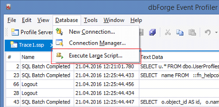 Run SQL Query.
