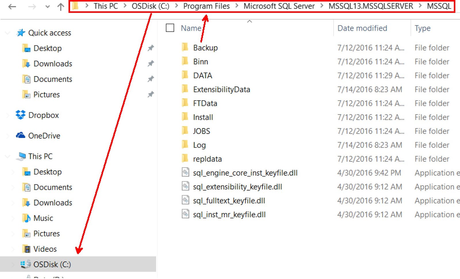 MS SQL Server Object Explorer.