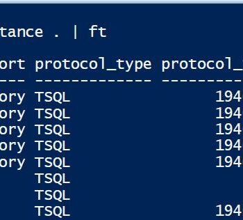 Sqlcmd cmdlet output in terminal.