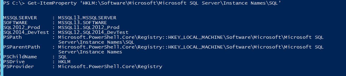 Sql server instance names.
