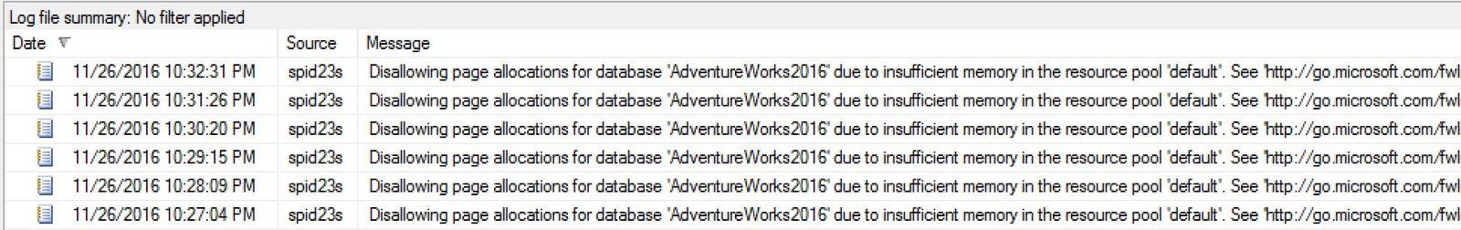 Log file summary.
