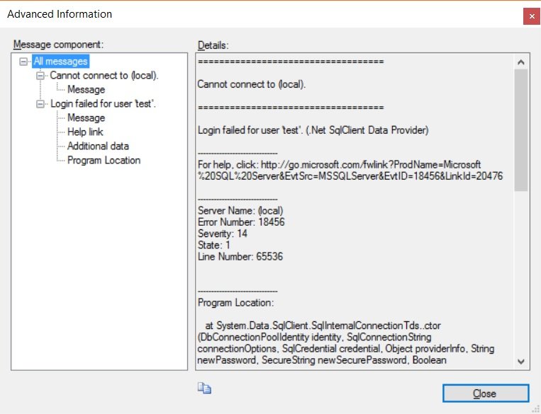 Cannot connect to local SQL Server.