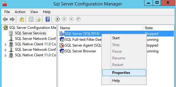 SQL Server Configuration Manager window.