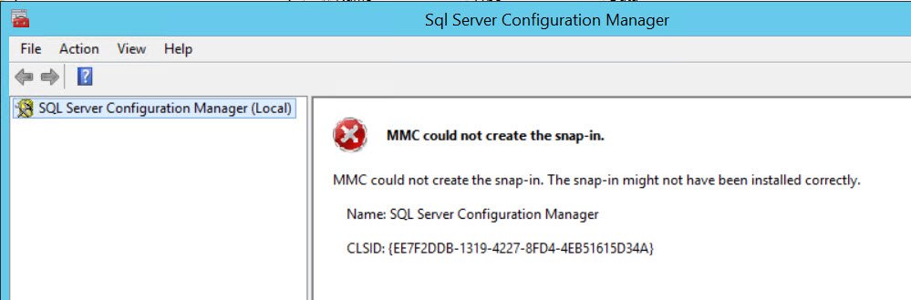 MMc error dialog.