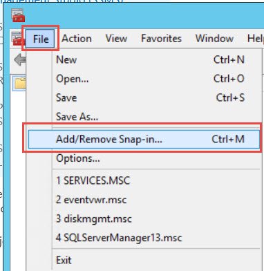 Click Add/Remove Snap-in.