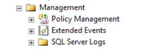 SQL Server Management Studio folder options.