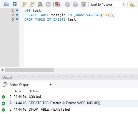 Drop table if exists test.