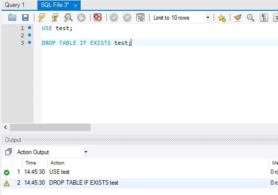 Drop table if exists.