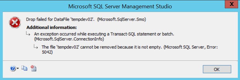SQL Server Management Studio Error Dialog.
