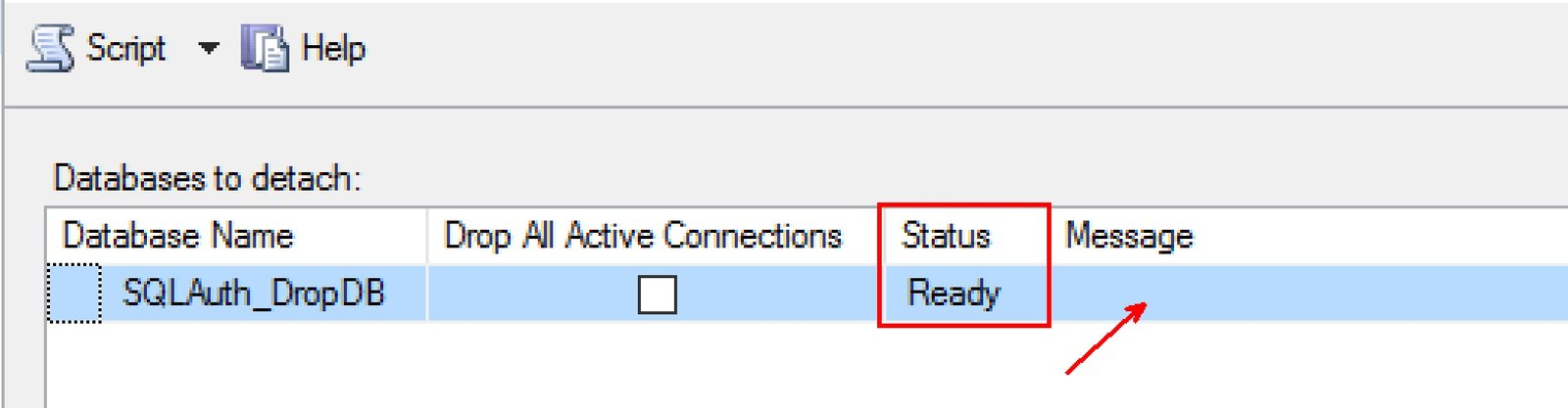 SQL Auth drop DB.