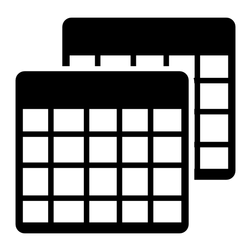 Two black and white calendar icons.