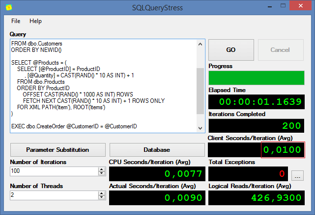 SQLQueryStress - Performance Testing Tool.