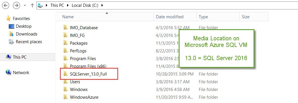 SQL Server 13.0' directory showing on File Explorer.