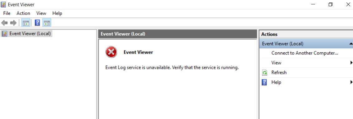 Event Viewer - Unavailable.