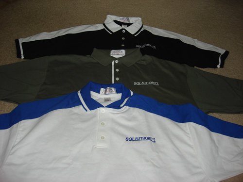 Limited edition SQL Authority t-shirts.