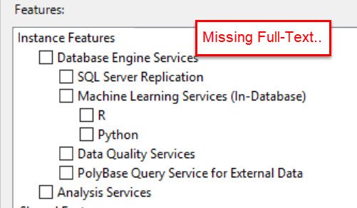 Text Not Displayed In Features Window.