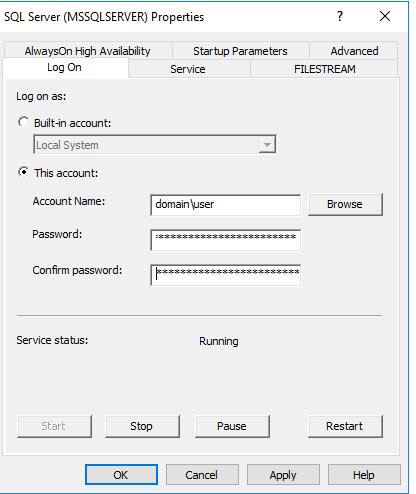Wizard error windows authentication.