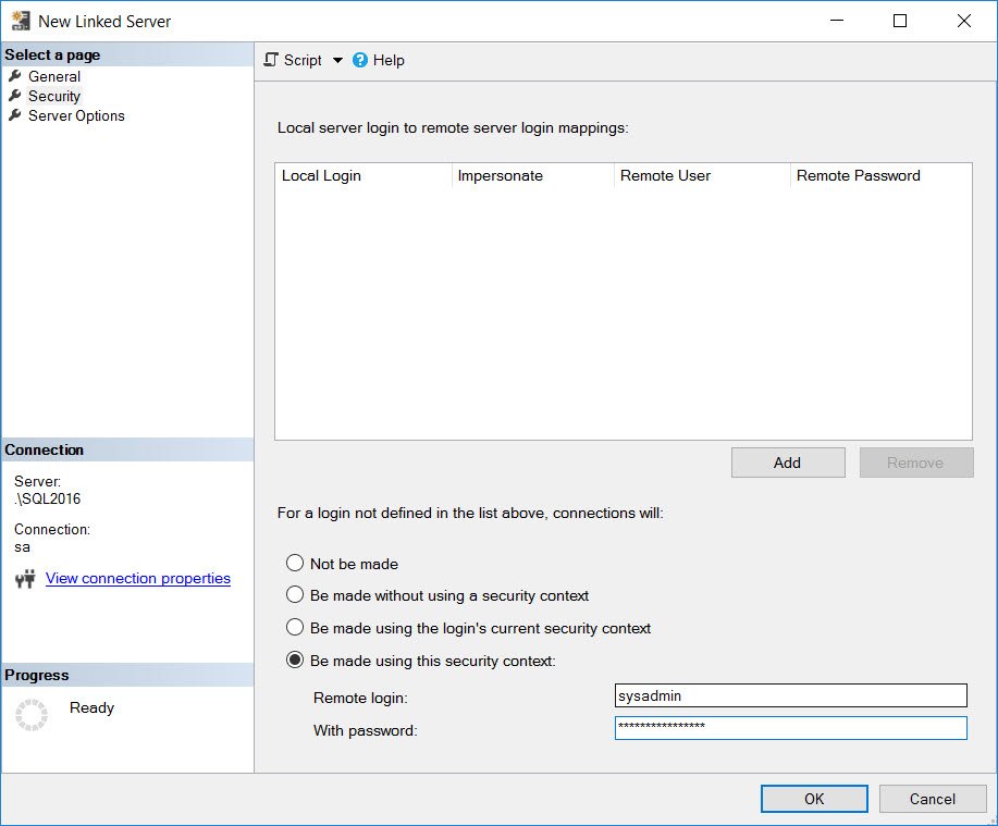 Create Linked Server in SQL Azure.