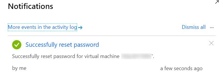 Successfully reset password notification.