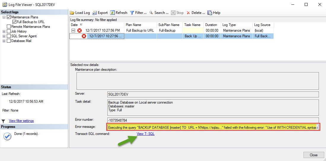 Sql server error in log file.