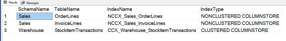 SchemaName, TableName, IndexName, IndexType.
