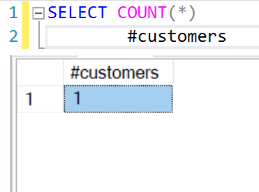 Select Count (*) #customers.