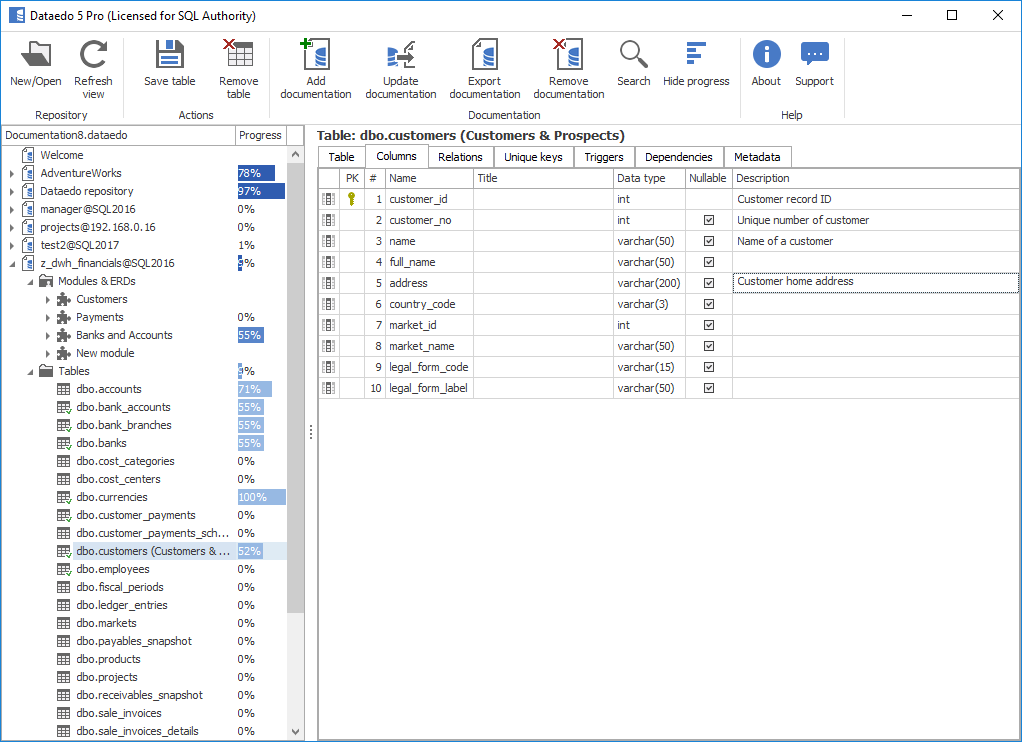 Dataedo documentation.