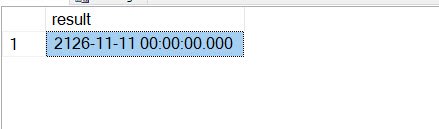 Date Result in SQL Server.