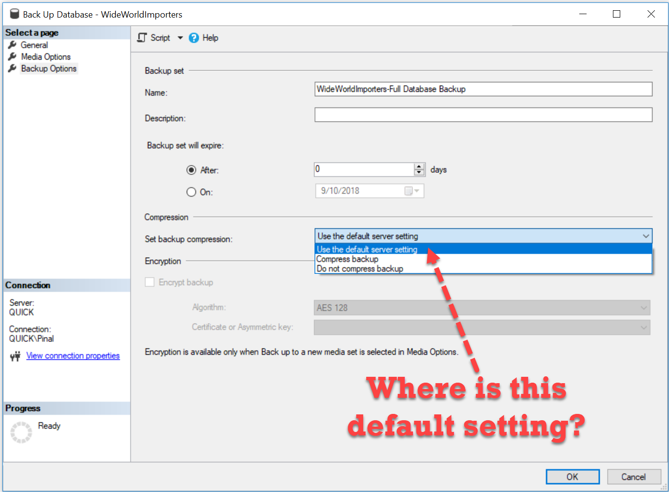 Where is this default setting?