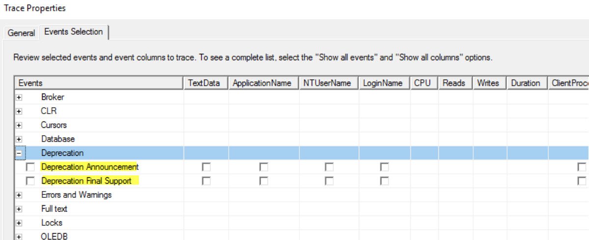 Deprecation Trace Window.