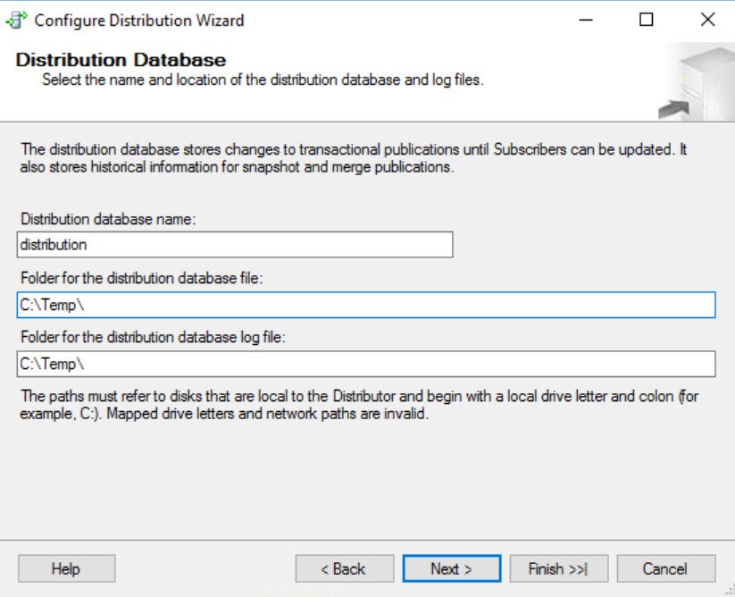 Distribution Database Wizard.