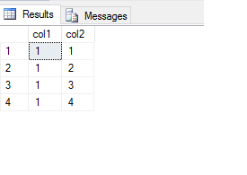 SQL Server result with two columns.